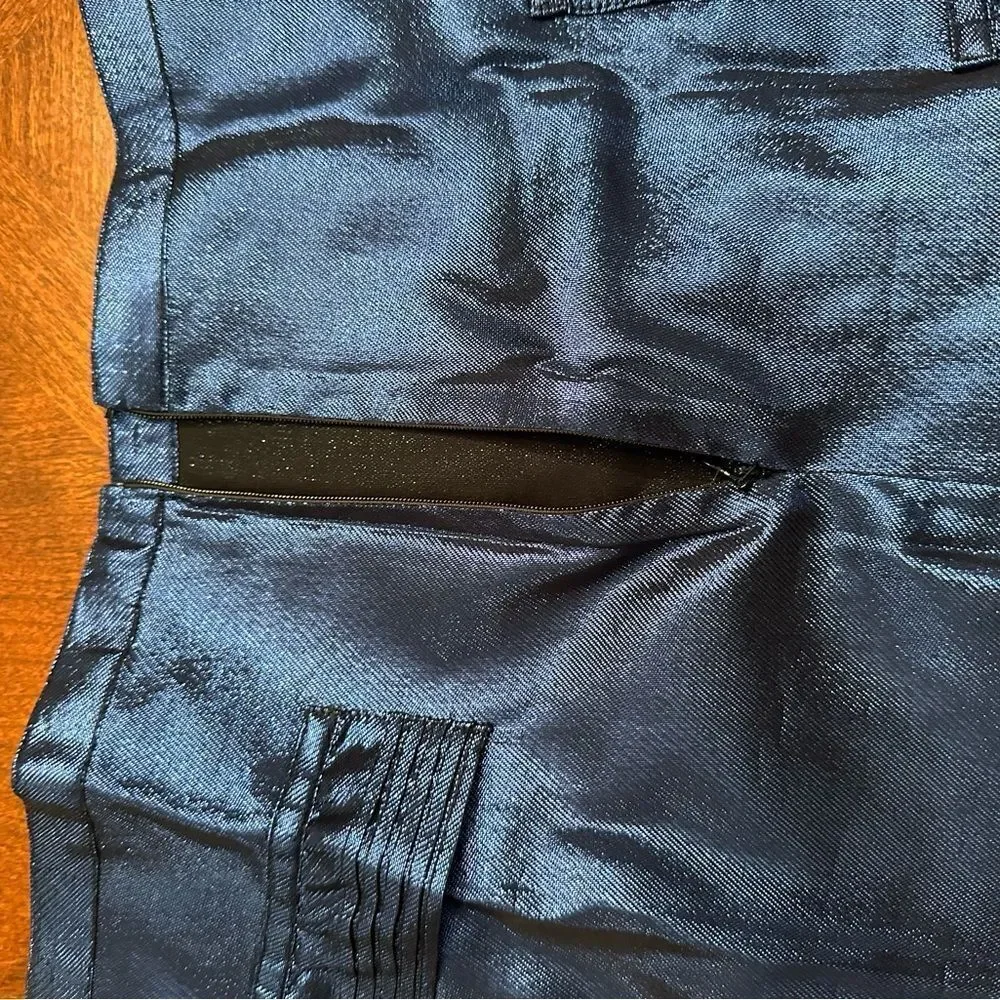 Burberry Women’s midi length silk blend skirt size 6 dark blue NWT - Picture 14 of 16